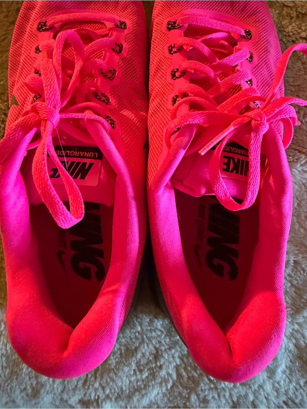 Nike LunarGlide 6 Hyper Pink Black Running Shoes Women’s 10.5 654434-600 - Picture 6 of 8